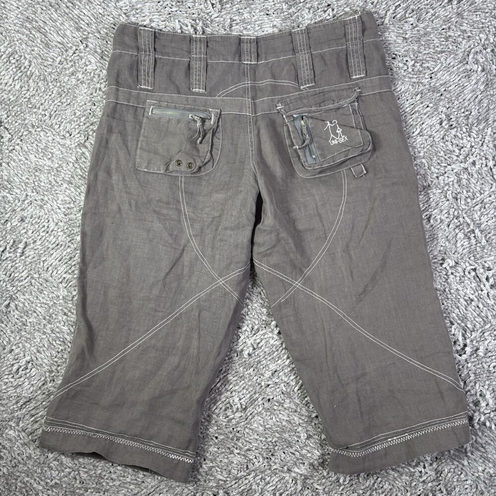 Pete & Greta Johnny Was Linen Cargo Shorts Womens 8 Gray Utility Lightweight - Picture 4 of 7